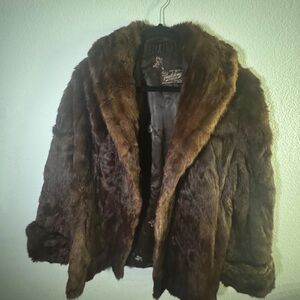 Vintage Brown Faux Fur Coat